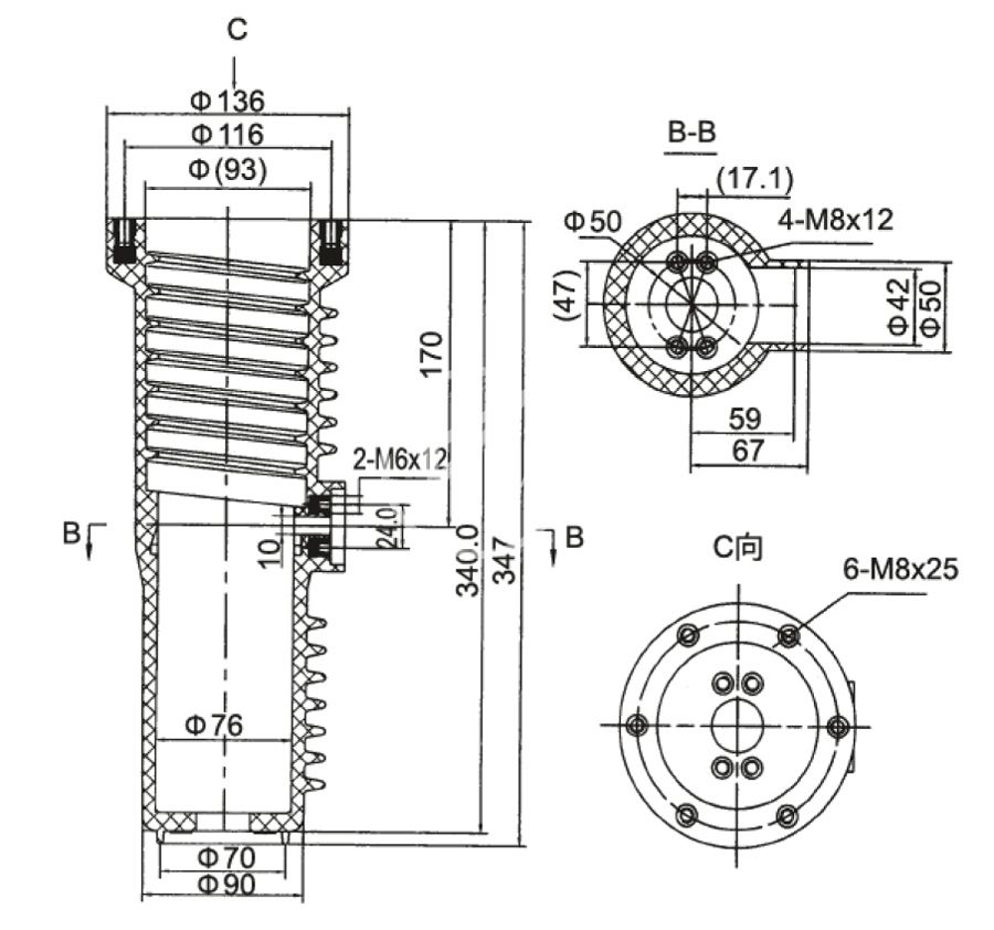 084_绝缘筒 TNZ2-10_2_第26页_XGN68-12型高压真空开关柜配套件.jpg
