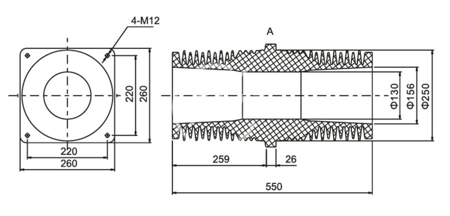 093_套管 带屏蔽网TGZ2-35W／260×260_2_第29页_KYN61-40.5kV系列.jpg