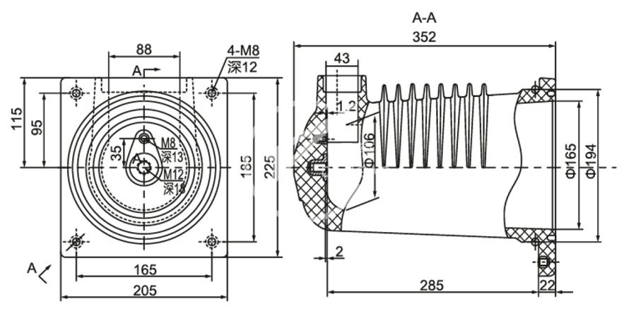 117_触头盒 630A～1600A CHZ1-20／225×205_2_第37页_24kV配套件系列.jpg